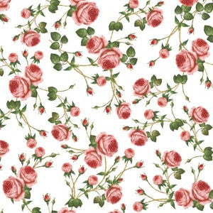 Salvetes puķes Small Roses White 1pac