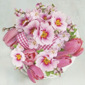 Salvetes puķes Pink Bunch in Wreath 1pac
