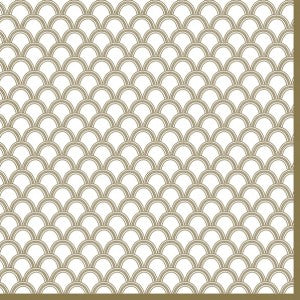 Salvetes ornaments Gold Arches with Dots White 1pac